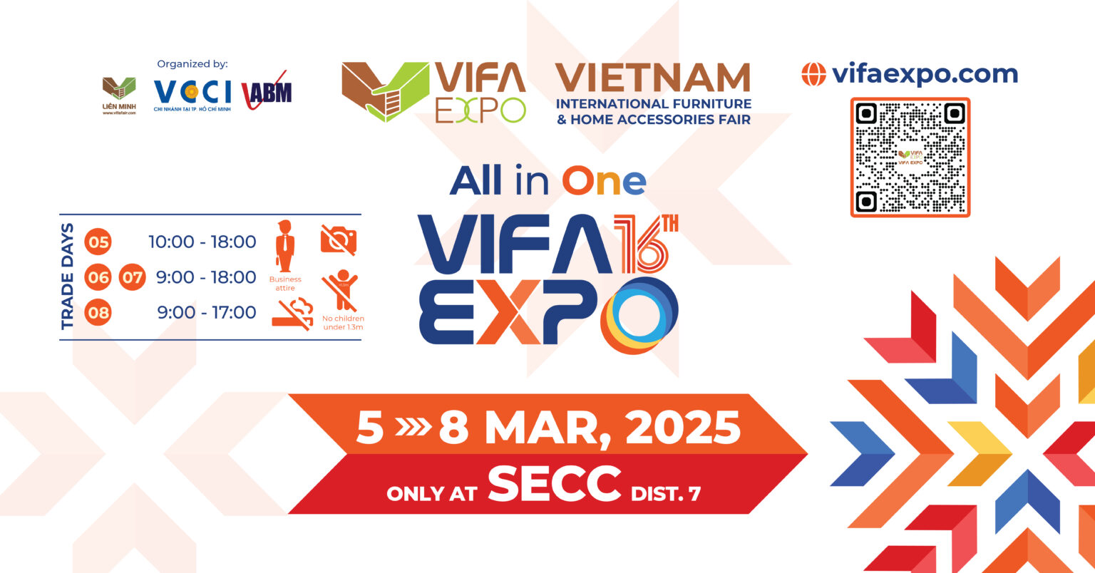 Furniture trade & export event Home furniture, office & commercial furniture Home décor, handicraft 650+ Exhibitors, 3,000+ Booths SECC (District 7), SKY EXPO (District 12) Factory visit tours, Industrial seminars Airport support, Free shuttle bus, Hotel discounts